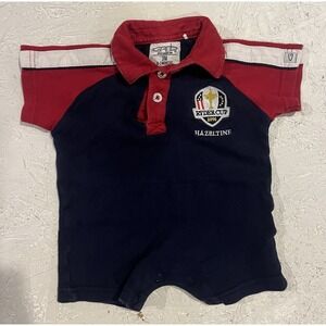 Old Varsity Brand Ryder Cup Hazeltine 2016 One Piece Bodysuit Size 3M Golf Blue